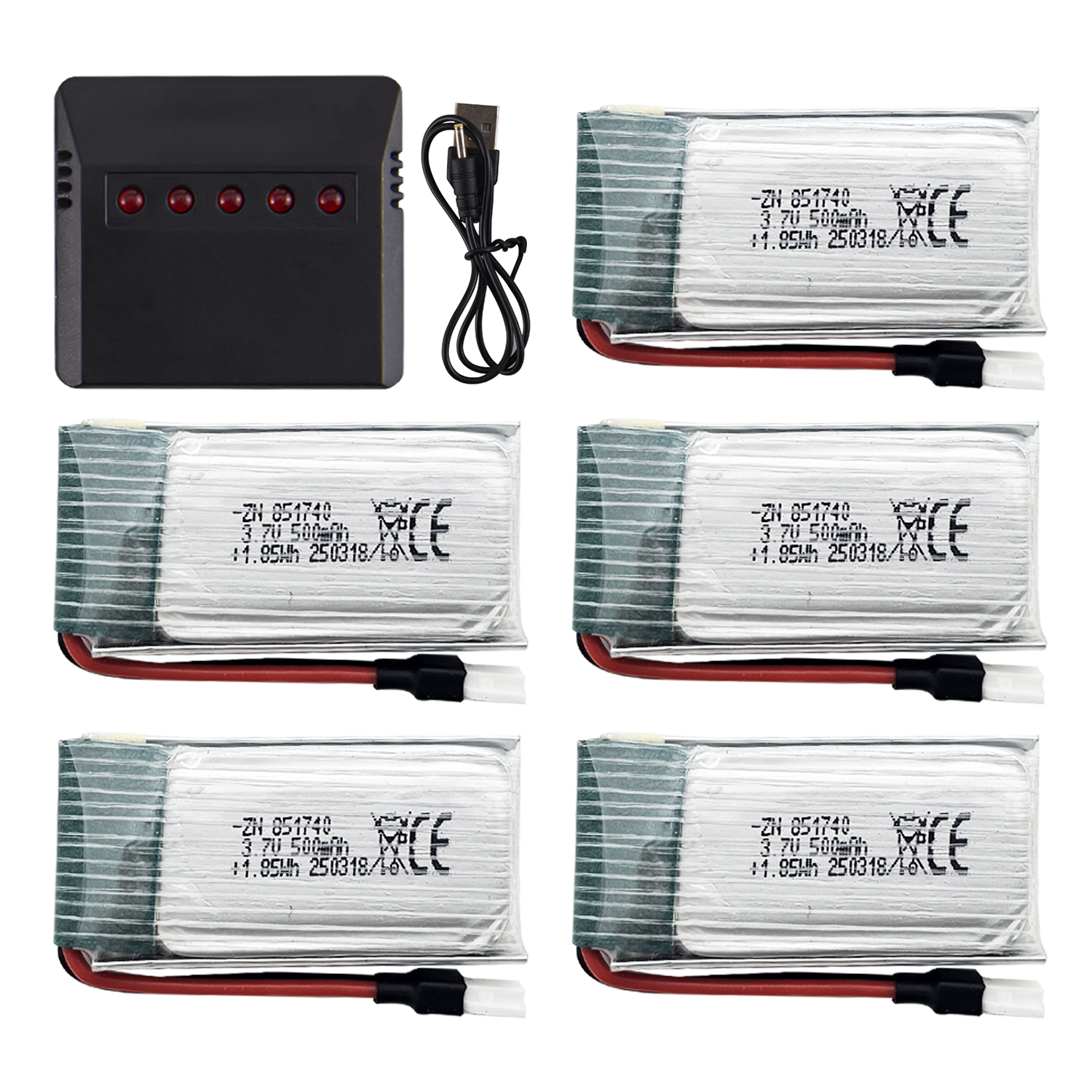 5Pcs 3.7V 500mAh LiPo Batterie - Rc Helicopter Charger review and price