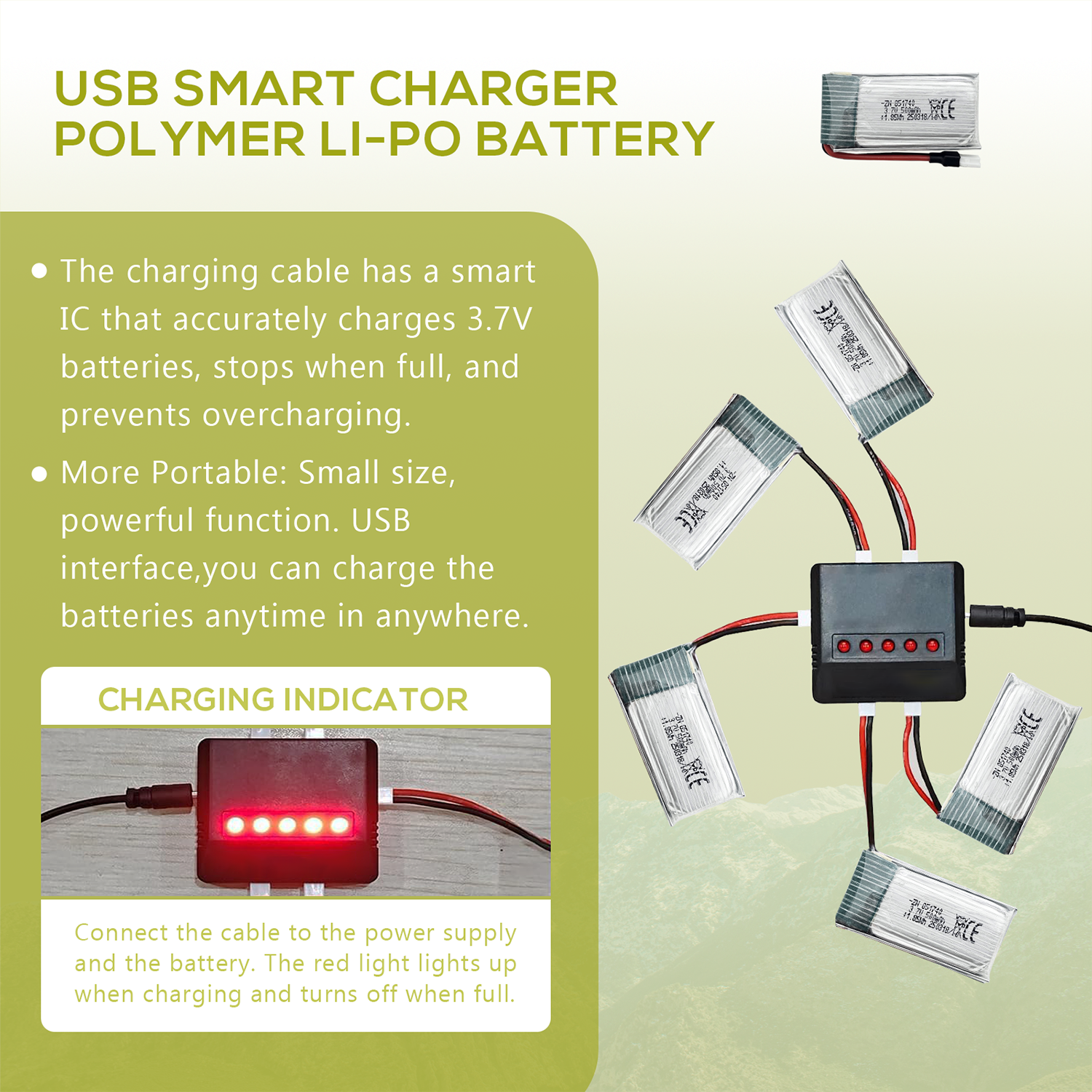 5Pcs 3.7V 500mAh LiPo Batterie - Rc Helicopter Charger review and price