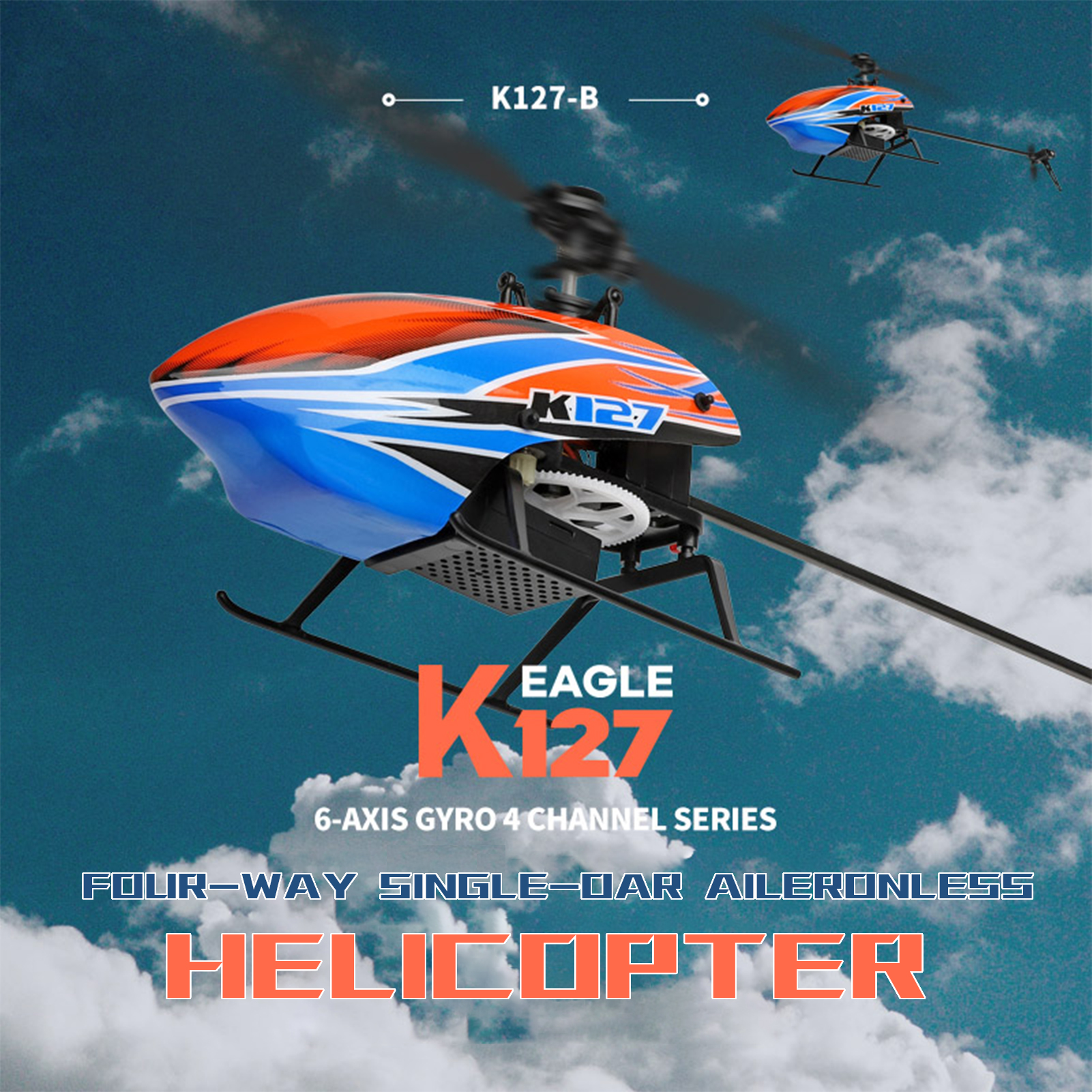 WLtoys XK K127 4CH 6-axis Gyro - Rc Helicopter Single Rotor review and price