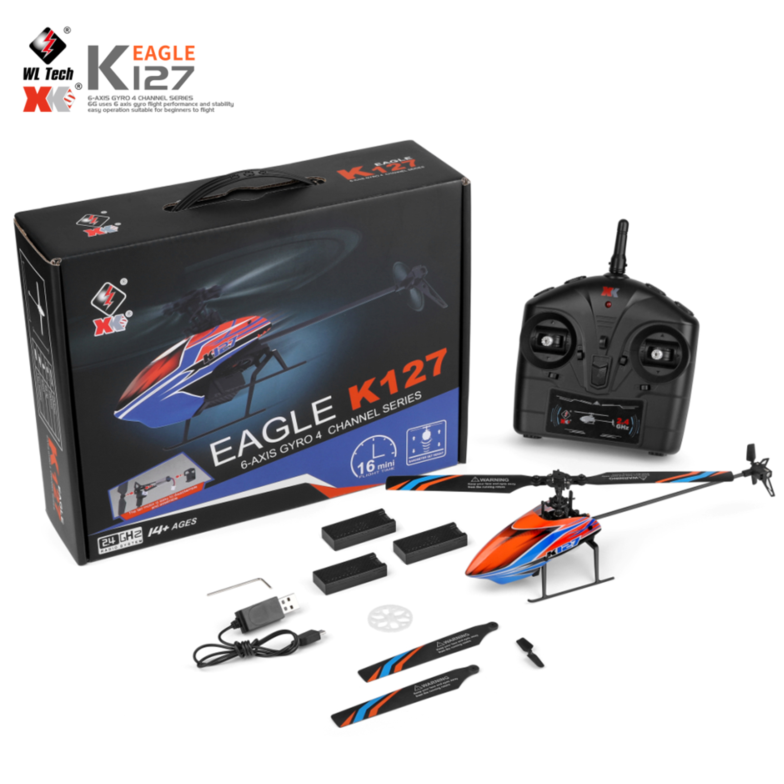 WLtoys XK K127 4CH 6-axis Gyro - Rc Helicopter Single Rotor review and price